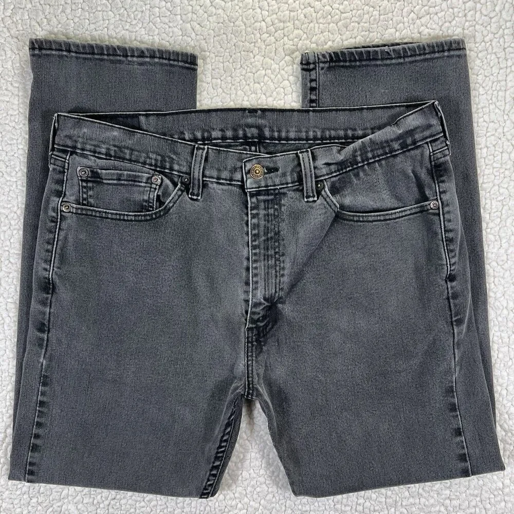 Levi’s 505 Jeans Men’s 36x29 (Actual 34x29) Black Faded Straight Grunge Rock